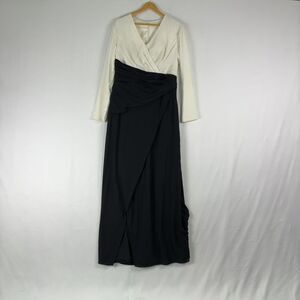 Berylove Black and White V-Neck Formal Dress